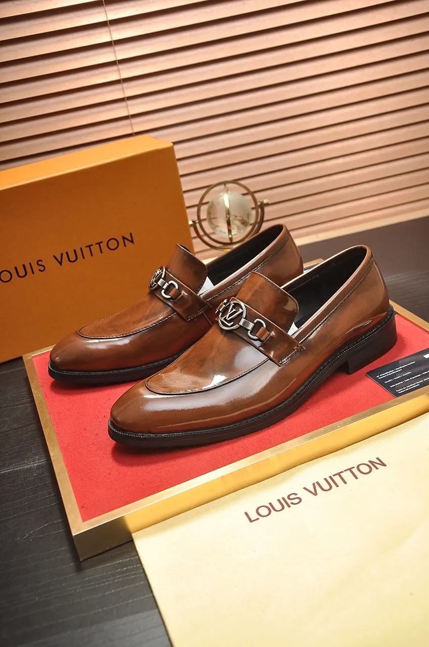 Men's shoes💰460💶【LOUIS VUITTON】(sheepskin lining) new cowhide LV formal shoes🎩🎩❗️🆘made one to one at the counter🎩original quality, imported cowhide upper➕full sheepskin lining➕original rubber outsole, {high quality visible}👣Size: 38-45 (45 custom-made)
